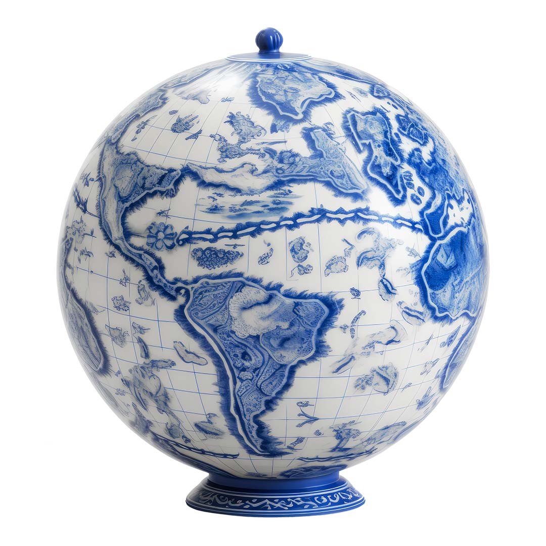 une mappemonde en porcelaine