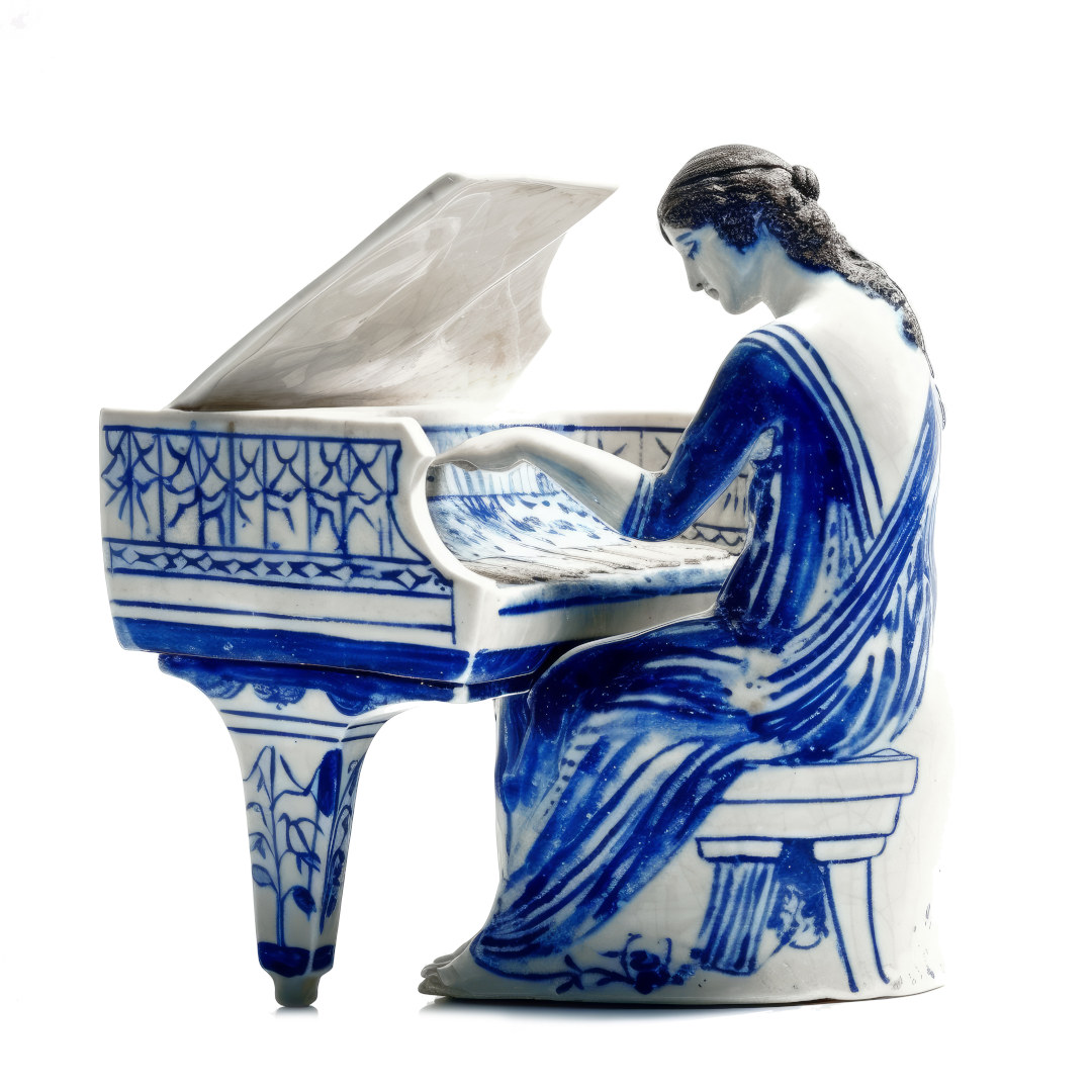 Une pianiste en porcelaine